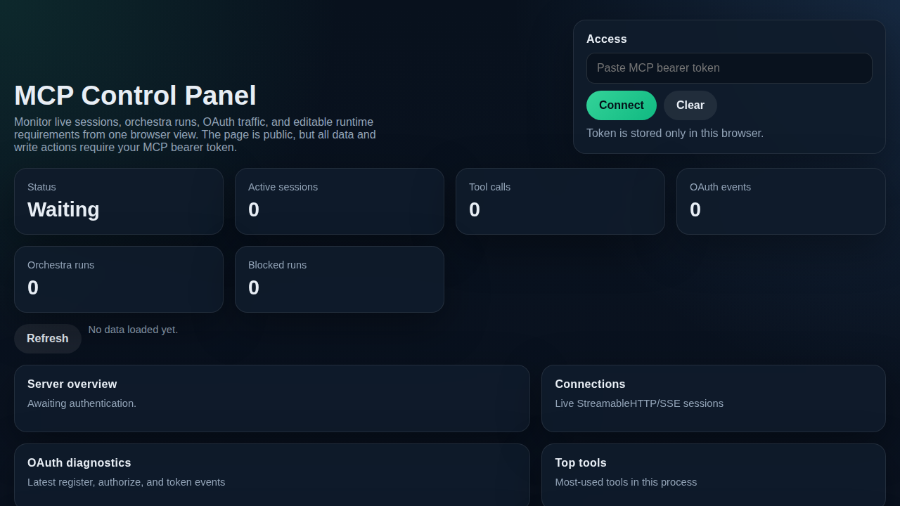 ChatGPT MCP Orchestrator dashboard