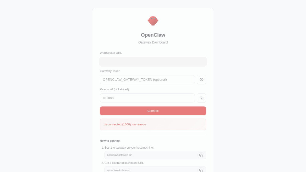 OpenClaw gateway dashboard preview